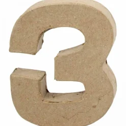 SUPER OFERTA **40%** Número 3 de papel maché 8x10cm Cartón Y Papel Maché