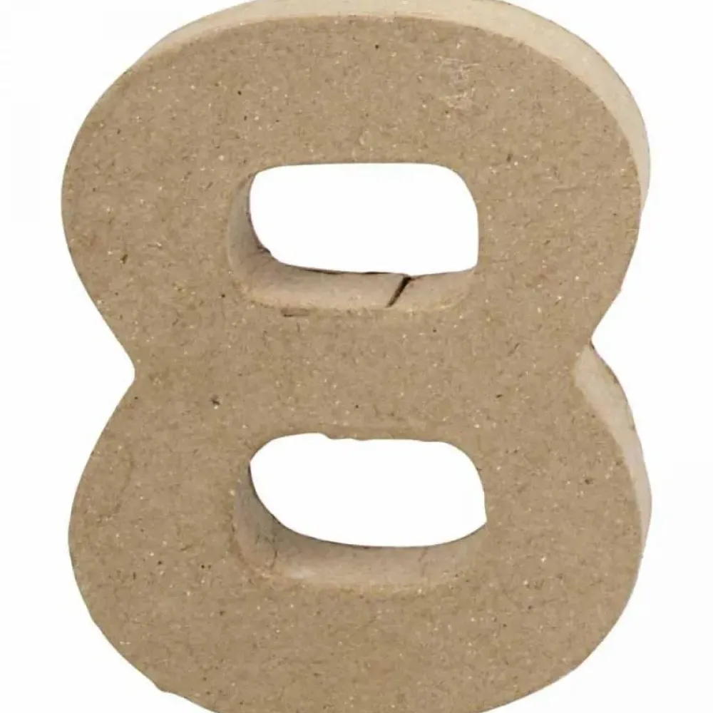 SUPER OFERTA **40%** Número 8 de papel maché 8x10cm Cartón Y Papel Maché