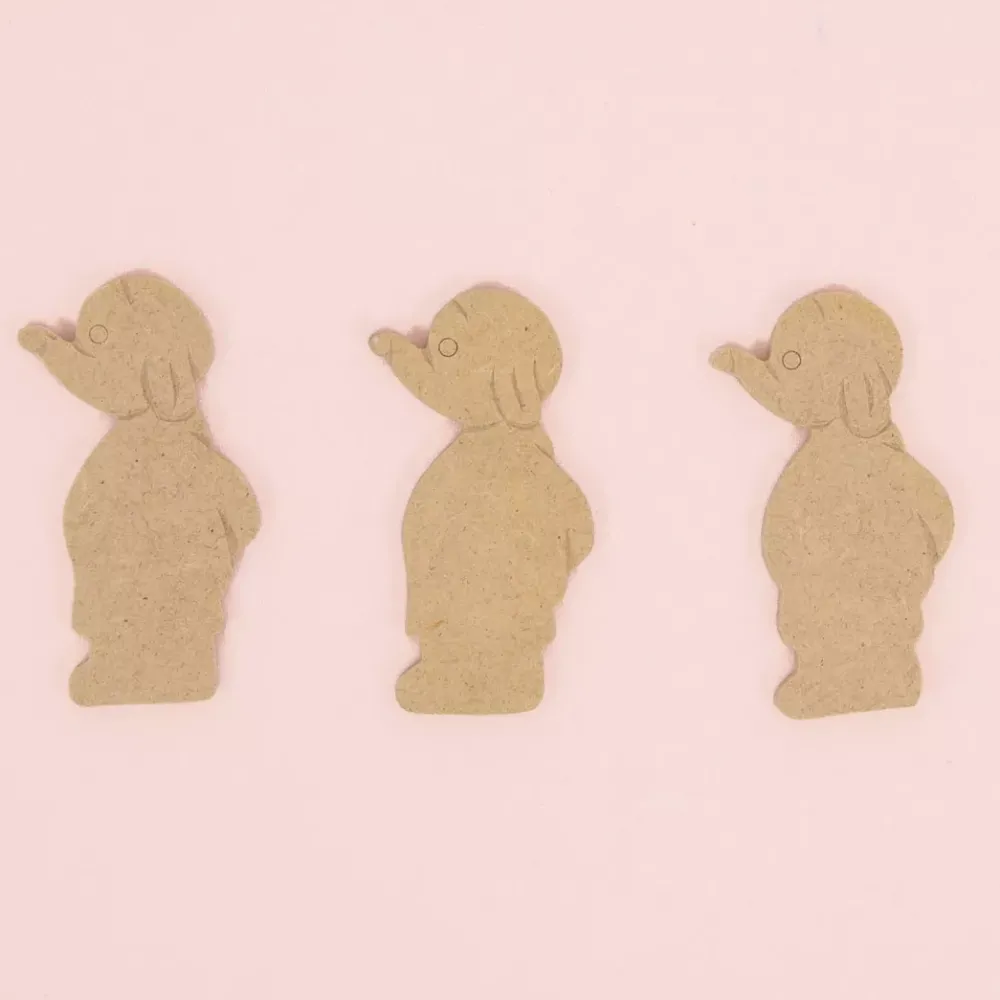 Best SUPER OFERTA **40%** Pack 3 Siluetas de Madera Papá Elefante 5x8cm Maderas