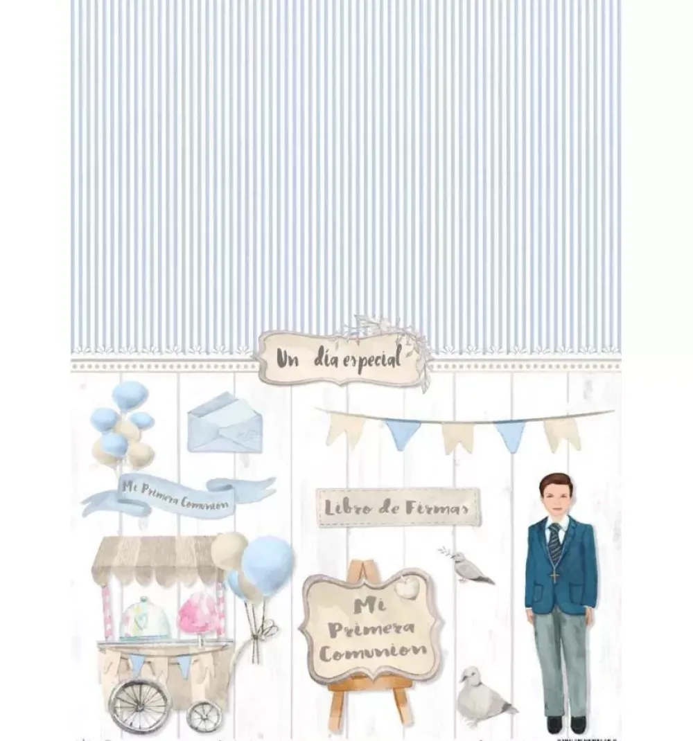 Sale SUPER OFERTA **40%** Papel de arroz Niño de comunión 30x41cm Decoupage