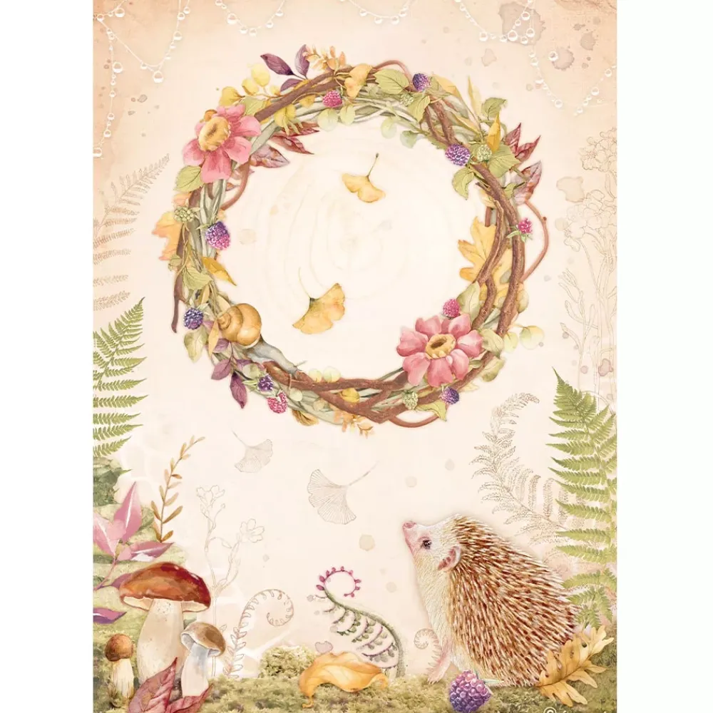 SUPER OFERTA **40%** Papel de arroz Guirnalda Romantic Woodland Papeles|Decoupage