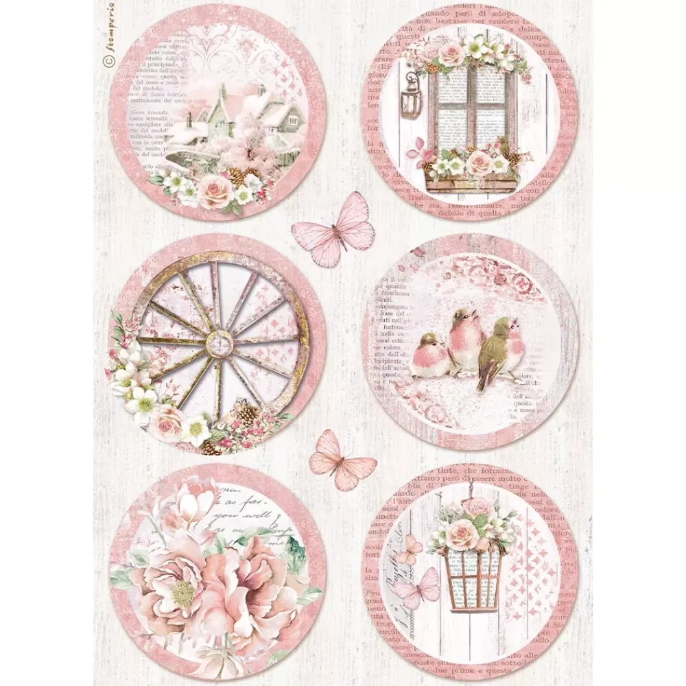 Outlet SUPER OFERTA **40%** Papel de arroz Círculos Roseland 21x29cm Papeles|Decoupage