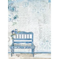 New SUPER OFERTA **40%** Papel de arroz Banco Blue Land 21x29cm Papeles|Decoupage