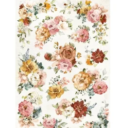 Online SUPER OFERTA **30%** Papel de Arroz Textura Flores Romantic Garden of Promises A4 Papeles|Decoupage