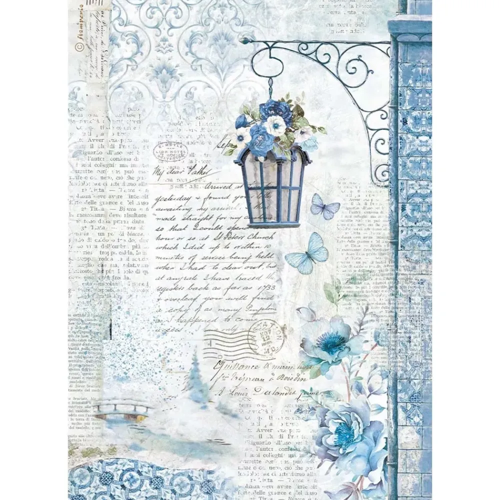 SUPER OFERTA **40%** Papel de arroz Farola Blue Land 21x29cm Papeles|Decoupage