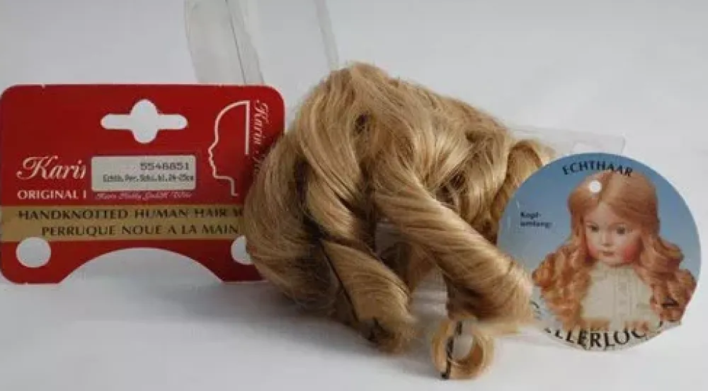 New SUPER OFERTA **40%** Peluca color Rubio pelo natural Karin de Pelo Natural - Handknotted human hair Wig Rubio 24-25cm. Telas, Sedas Y Fieltro|Pelucas