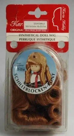 Online SUPER OFERTA **40%** Peluca color Roble con tirabuzones pelo sintético Karin - Synthetical Doll Wig Roble con tirabuzones 25-27cm. Telas, Sedas Y Fieltro|Pelucas