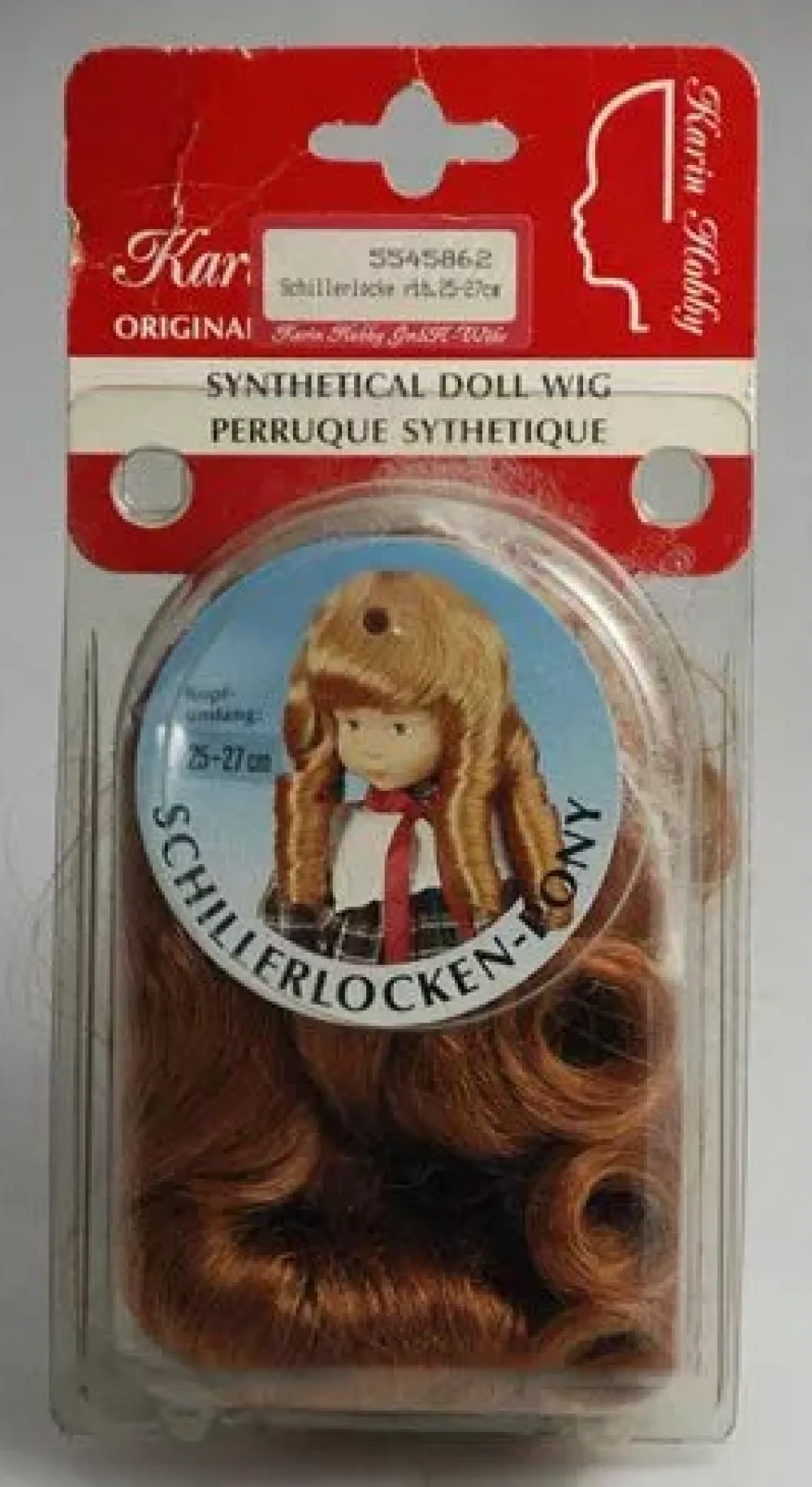 Online SUPER OFERTA **40%** Peluca color Roble con tirabuzones pelo sintético Karin - Synthetical Doll Wig Roble con tirabuzones 25-27cm. Telas, Sedas Y Fieltro|Pelucas