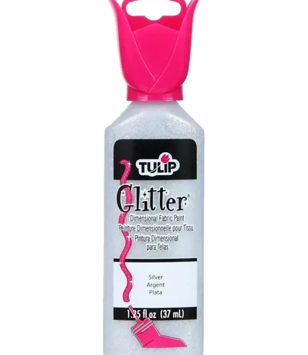 Sale SUPER OFERTA **40%** Pintura relieve 3D Plata Glitter 37ml Pinturas Acrílicas|Pinturas Para Tela Y Seda