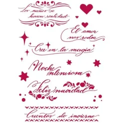 Outlet SUPER OFERTA **40%** Plantilla de Stencil Spanish Quotes Winter Tales 21x29cm Plantillas