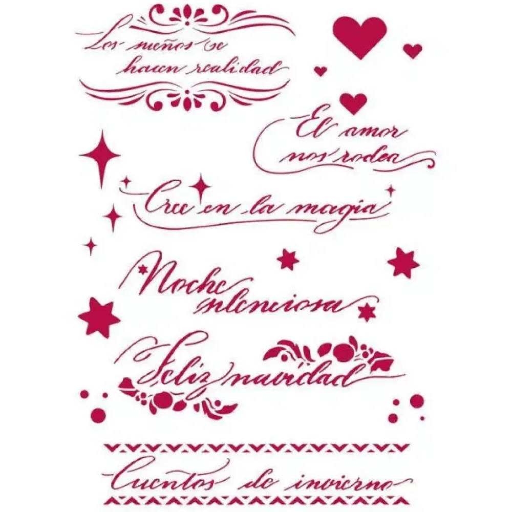 Outlet SUPER OFERTA **40%** Plantilla de Stencil Spanish Quotes Winter Tales 21x29cm Plantillas