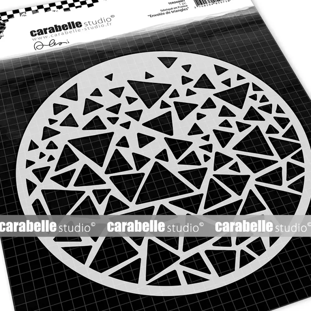 SUPER OFERTA **40%** Plantilla de Stencil Círculo de Triángulos 15x15cm Plantillas