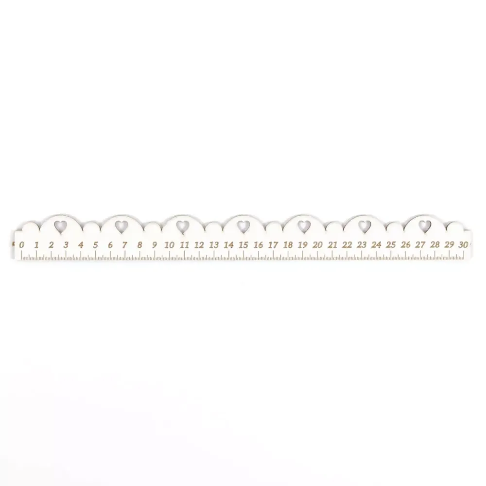 Online SUPER OFERTA **40%** Regla de Madera Con Corazones Troquelados Dayka 30cm Herramientas De Corte