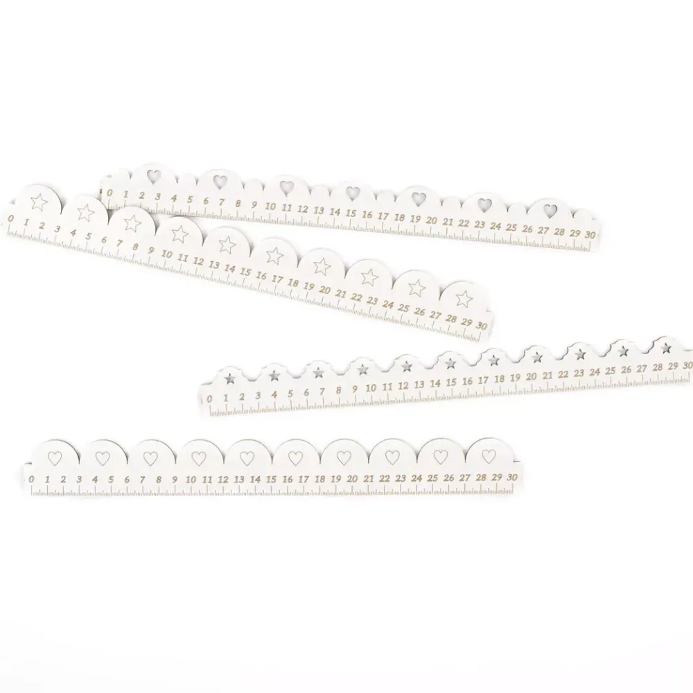 Online SUPER OFERTA **40%** Regla de Madera Con Corazones Troquelados Dayka 30cm Herramientas De Corte