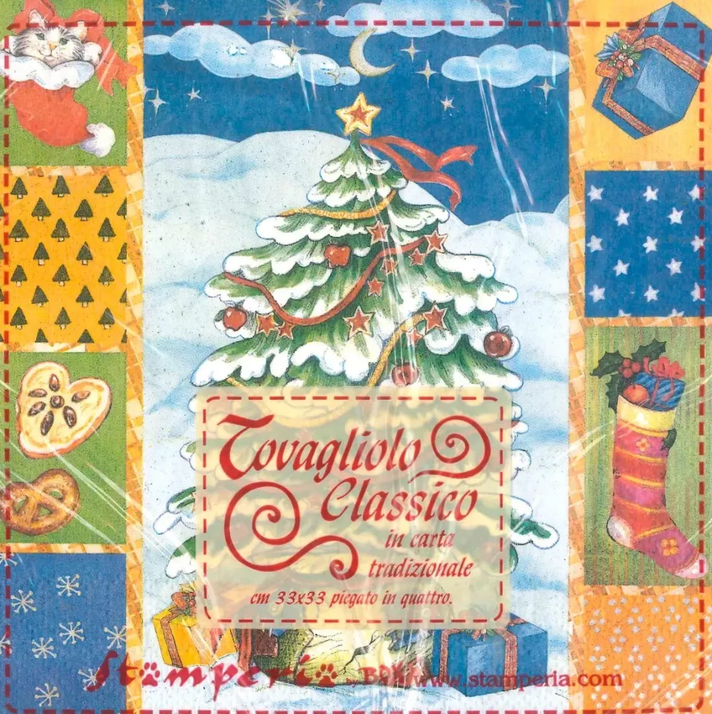 SUPER OFERTA **40%** Servilletas de Papel Árbol de Navidad de Noche 33x33cm Navidad