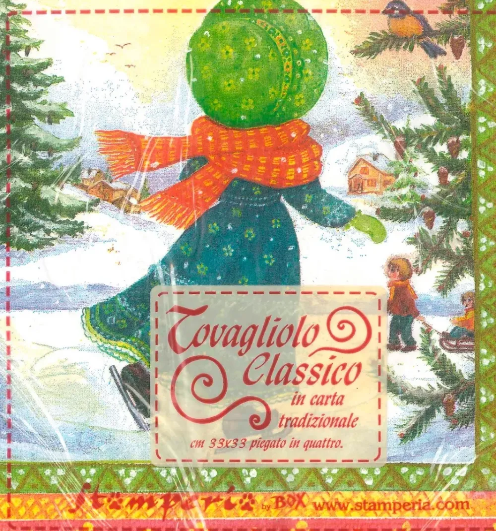 Discount SUPER OFERTA **40%** Servilletas de Papel Niña en la Nieve 33x33cm Navidad