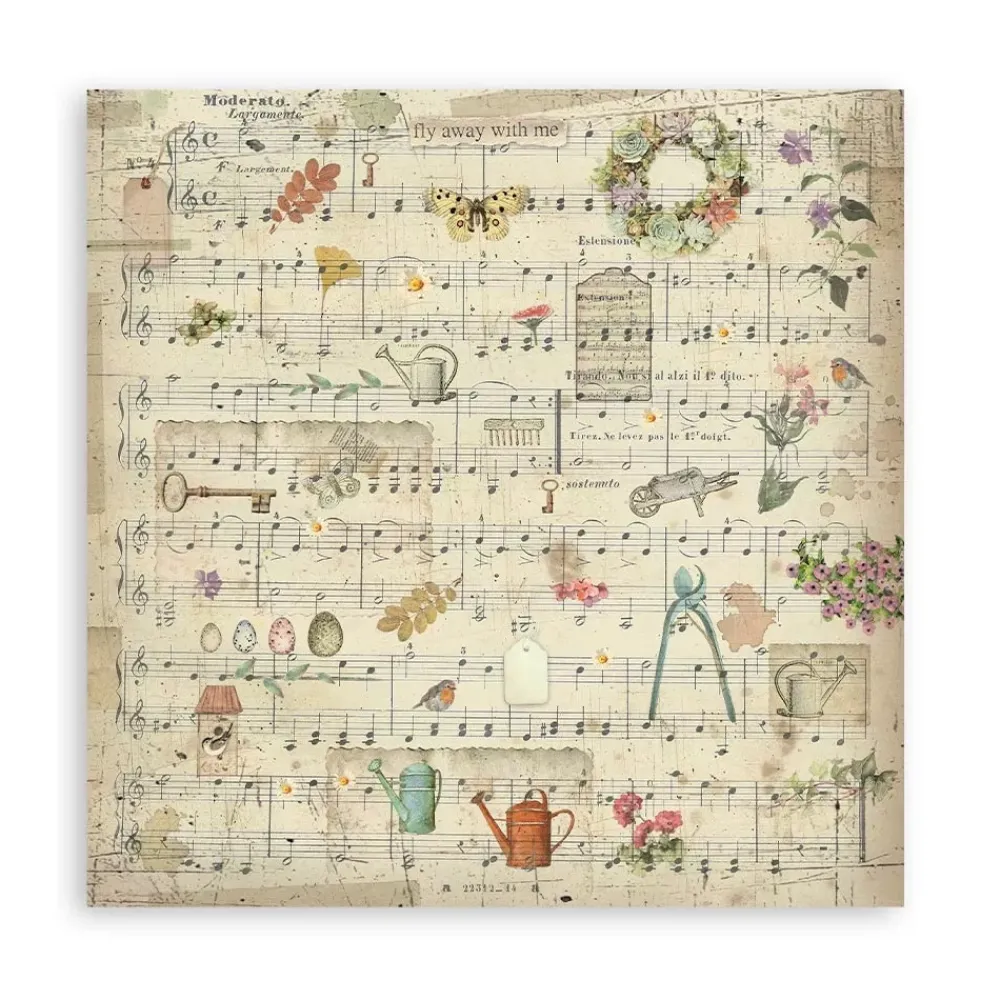 Online SUPER OFERTA **30%** Set 4 hojas de tela Fabric Garden 30x30cm Papeles