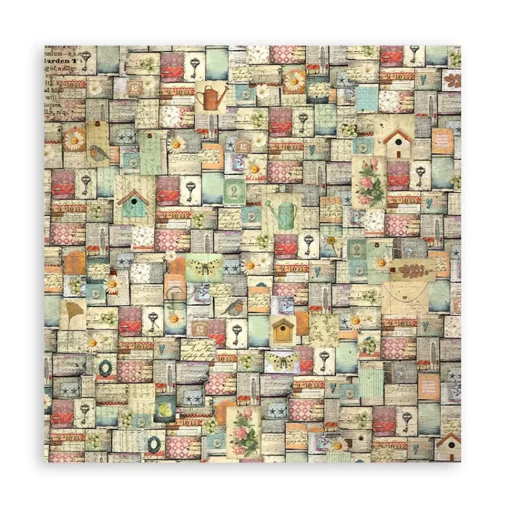 Online SUPER OFERTA **30%** Set 4 hojas de tela Fabric Garden 30x30cm Papeles