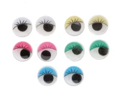 SUPER OFERTA **40%** Set 10 Ojos Movibles Redondos 5 Colores 12mm Goma Eva Fofuchas