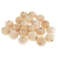 SUPER OFERTA **40%** Set de 20 Cuentas de Madera 25mm Bisutería