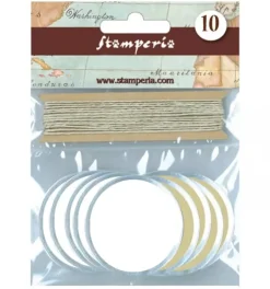 Best SUPER OFERTA **60%** Set de 10 Tags Circulares Marrón y Blanco de 4 cm Navidad
