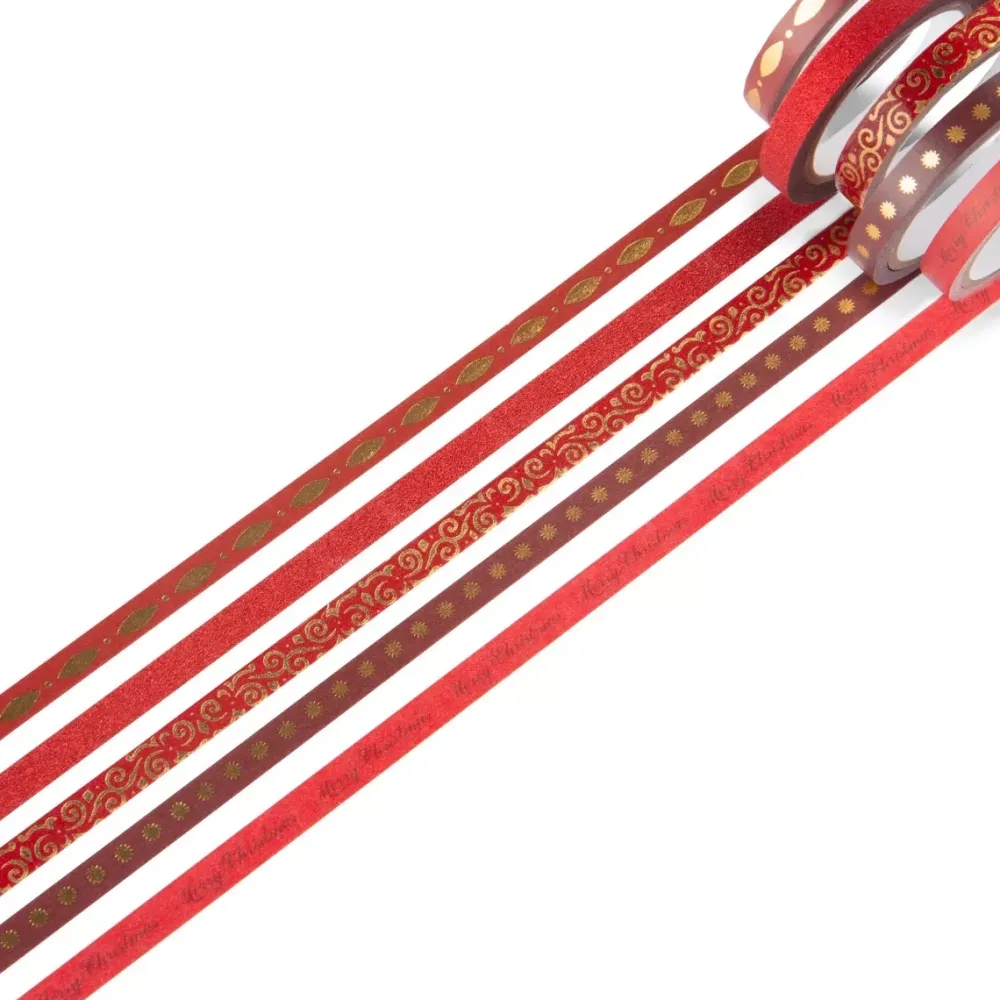 Discount SUPER OFERTA **40%** Set de 5 washi tapes Red and Gold Christmas Papeles|Decoupage