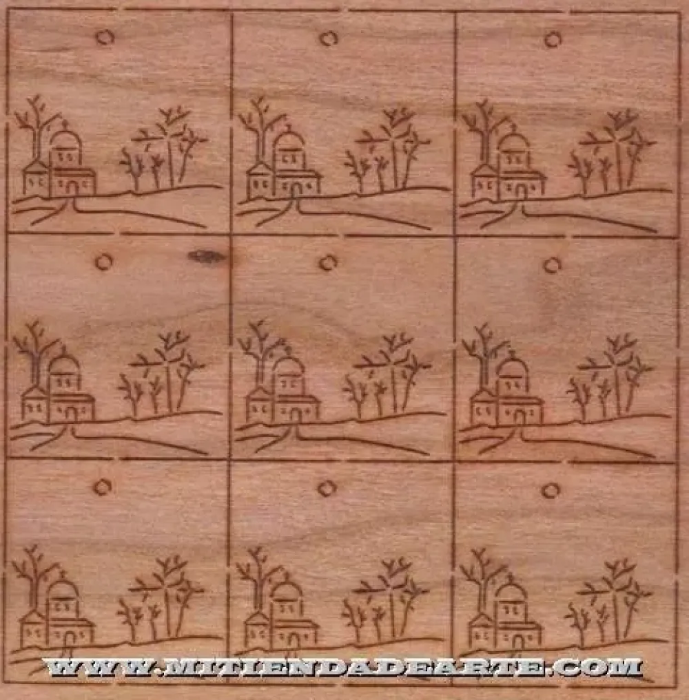 Hot SUPER OFERTA **40%** Taracea para marquetería 6504 paisaje casas iglesia y árboles Maquetas Y Modelismo