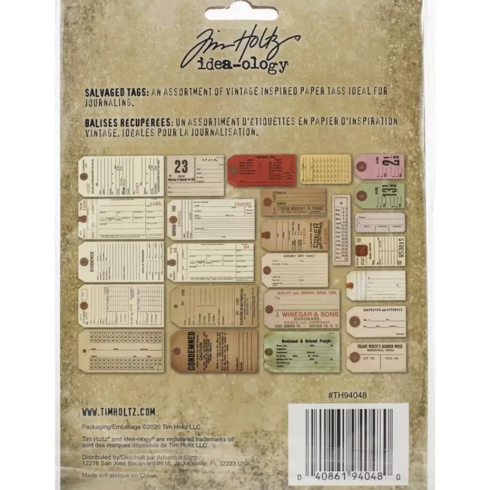 New Tags Salvaged Idea-Ology Tim Holtz Navidad
