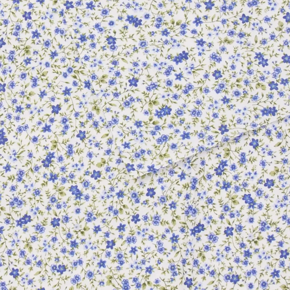 Discount Tela Campo de Flores Azules 50x35cm Telas, Sedas Y Fieltro