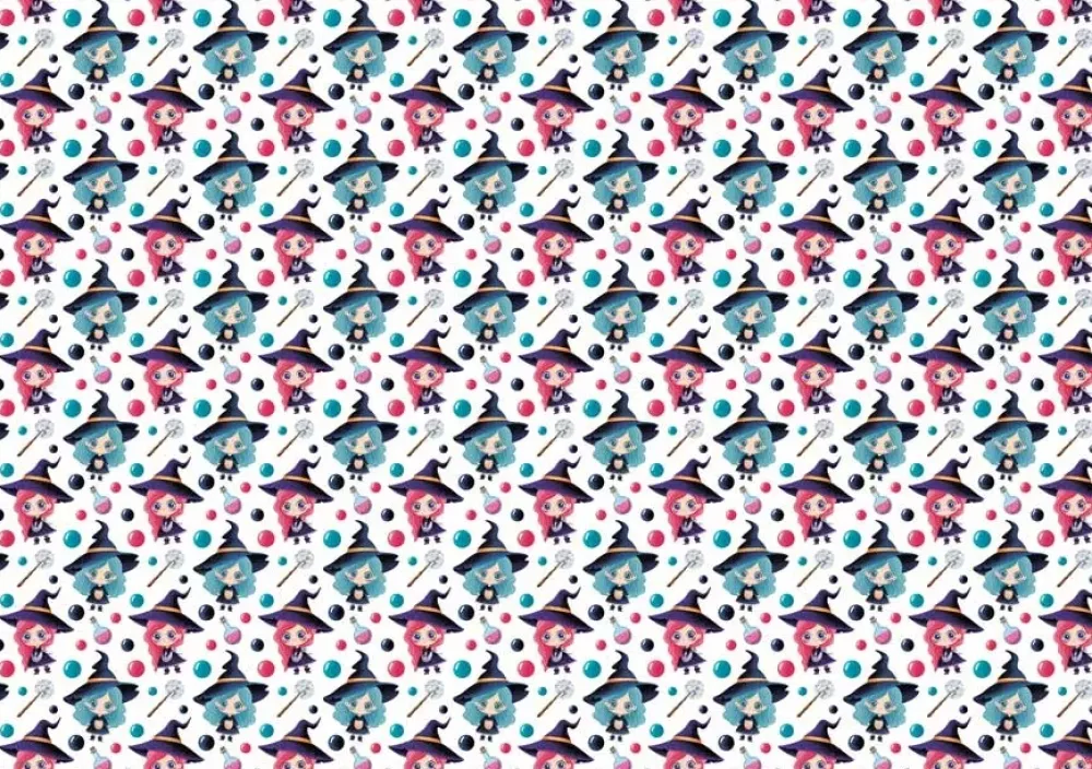 Hot Tela de Encuadernar Brujitas 70x50cm Telas, Sedas Y Fieltro