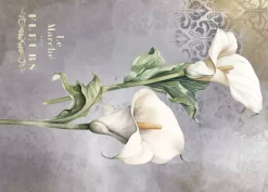 Tela de Encuadernar Calla Lily I La Vie en Fleurs 70x50cm Telas, Sedas Y Fieltro