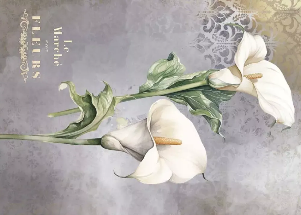 Tela de Encuadernar Calla Lily I La Vie en Fleurs 70x50cm Telas, Sedas Y Fieltro