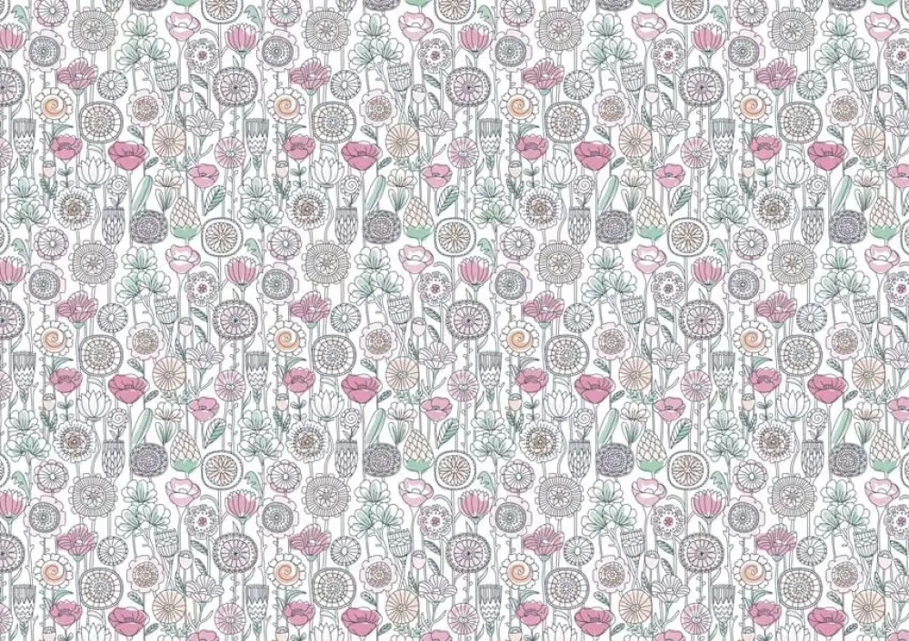Tela de Encuadernar Flower Boheme 70x50cm Telas, Sedas Y Fieltro