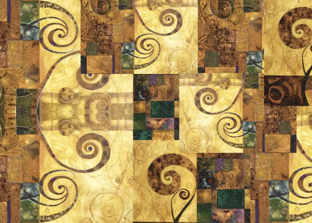 Outlet Tela de Encuadernar Gold Abstract Art 70x50cm Telas, Sedas Y Fieltro
