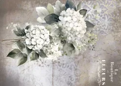 Tela de Encuadernar Hydrangeas III La Vie en Fleurs 70x50cm Telas, Sedas Y Fieltro