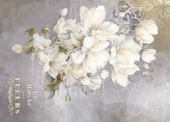 Hot Tela de Encuadernar Magnolias IV La Vie en Fleurs 70x50cm Telas, Sedas Y Fieltro
