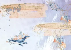 Best Tela de Encuadernar Sea Whale 70x50cm Telas, Sedas Y Fieltro