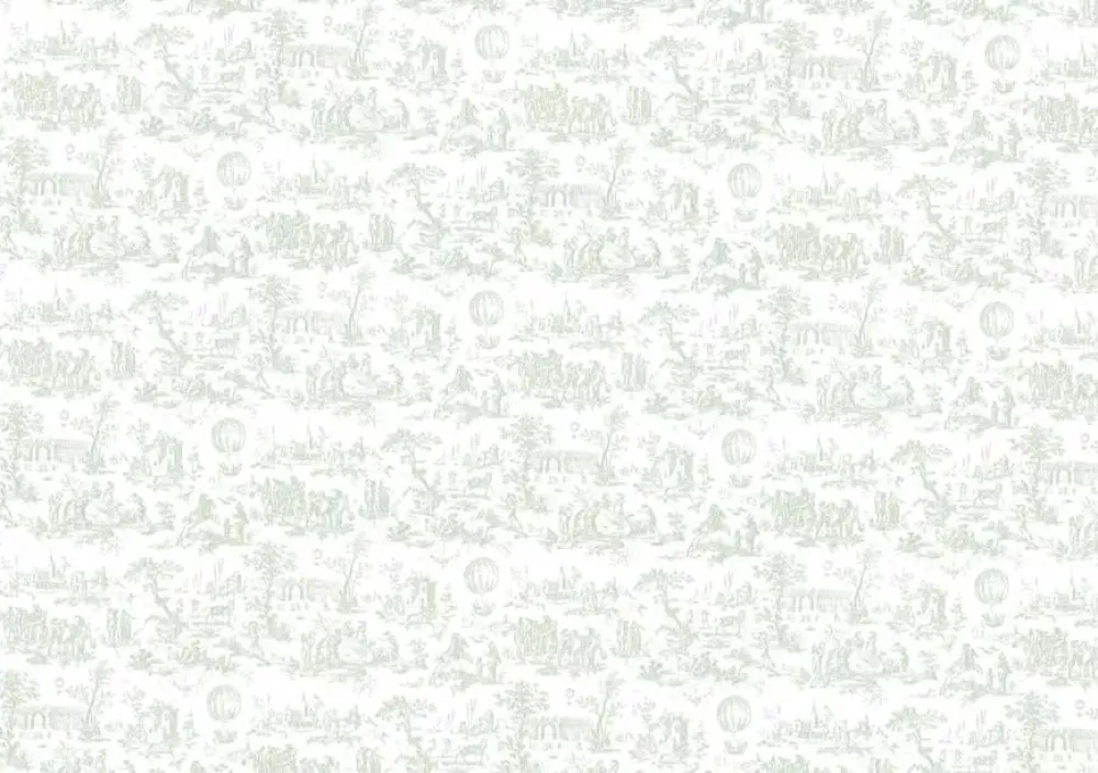 Tela de Encuadernar Toile de Jouy Menta 70x50cm Telas, Sedas Y Fieltro
