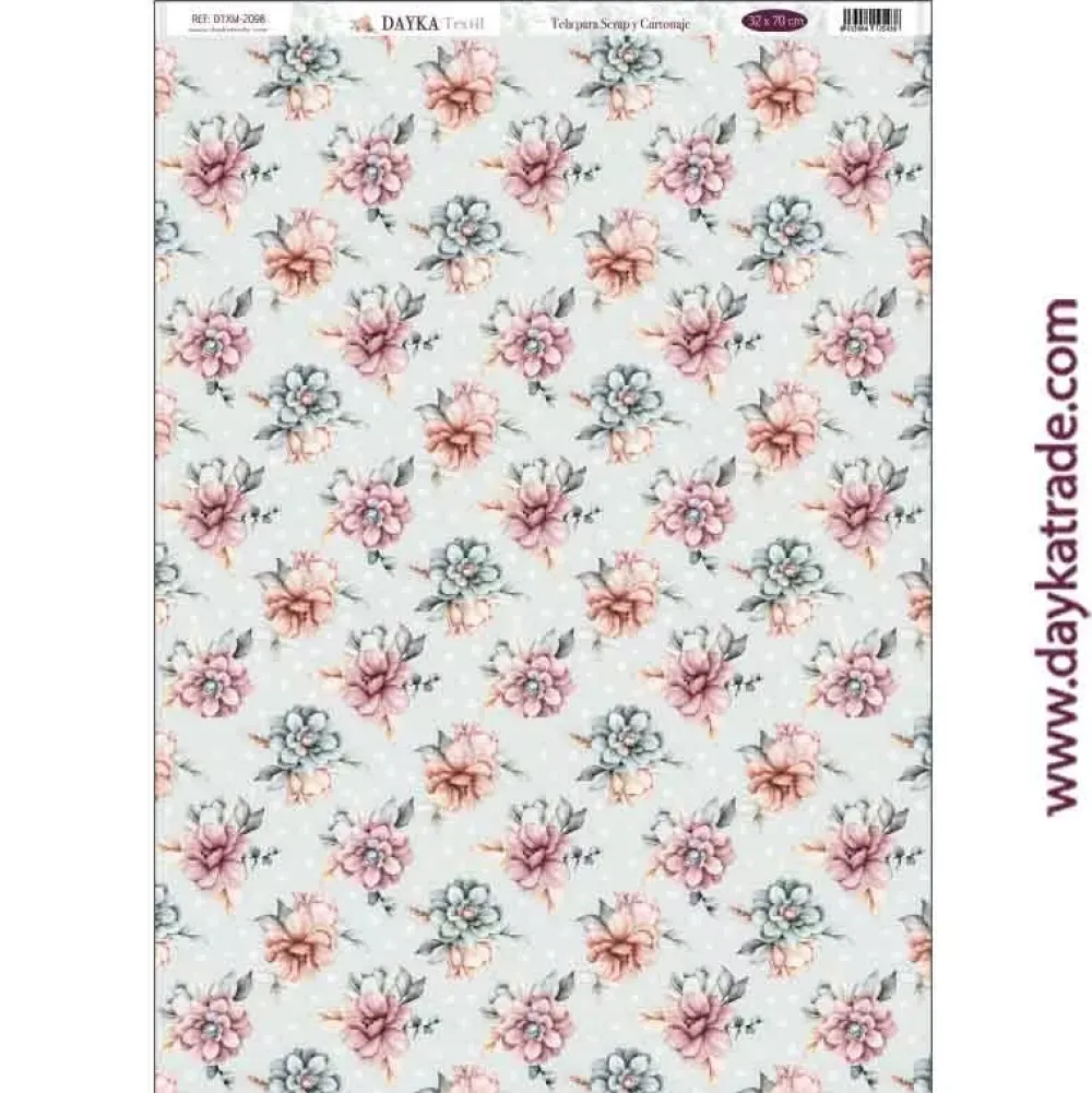 New Tela DTXM-2098 Flores En Comunión con la Naturaleza 32x70cm Telas, Sedas Y Fieltro