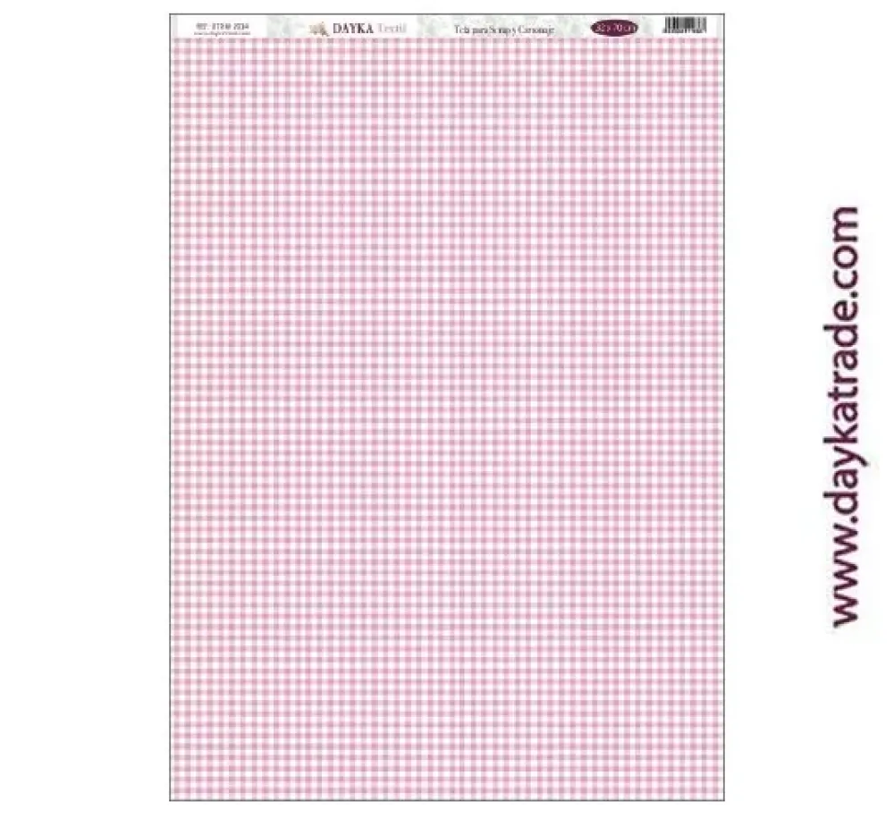 Discount Tela DTXM-2014 Patrón Fondo Cuadros Rosa Dayka 33x70cm Telas, Sedas Y Fieltro