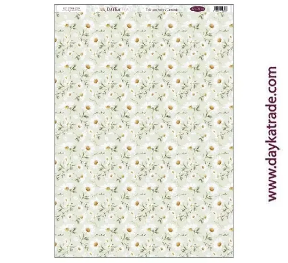 Discount Tela DTXM-2024 Patrón Fondo Flores Bendiciones Dayka 33x70cm Telas, Sedas Y Fieltro