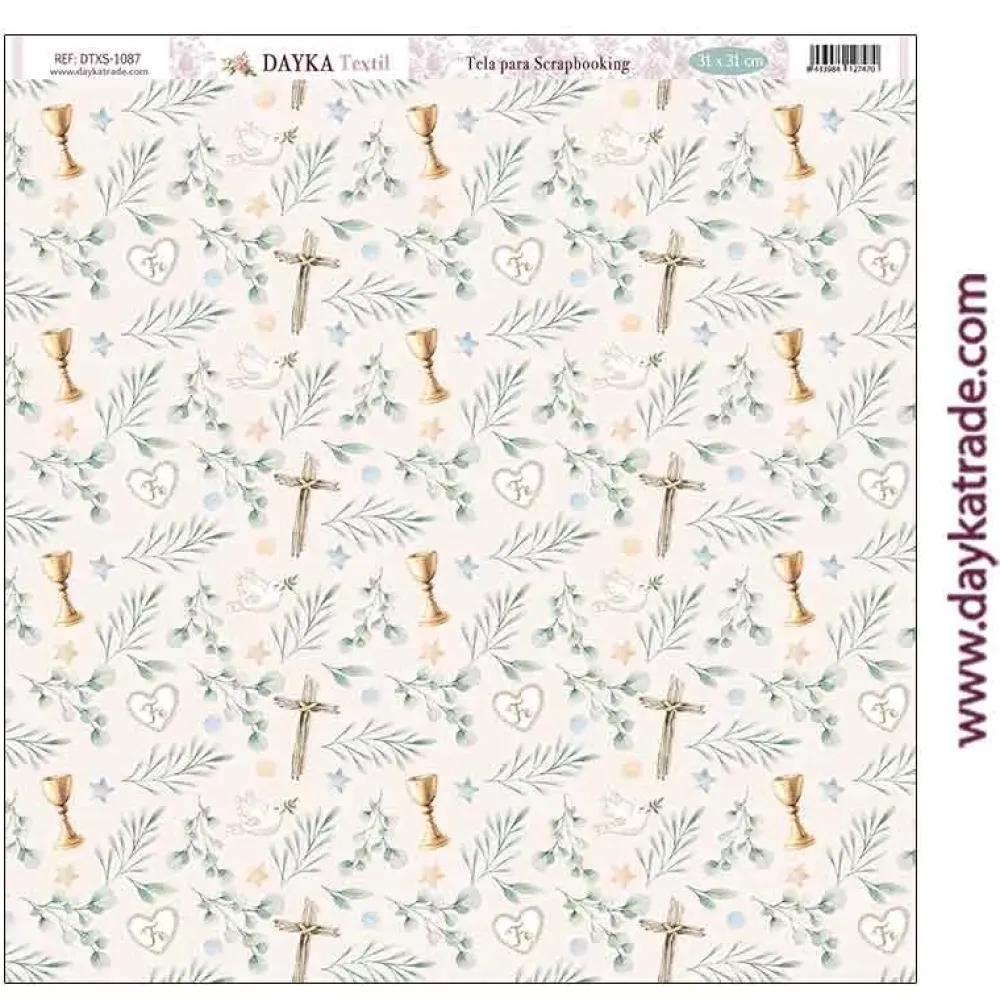 Sale Tela DTXS-1087 Cálices En Comunión con la Naturaleza 30x30cm Telas, Sedas Y Fieltro