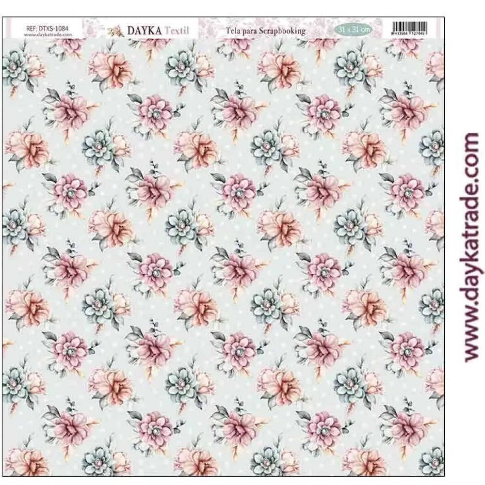 Tela DTXS-1084 Flores En Comunión con la Naturaleza 30x30cm Telas, Sedas Y Fieltro