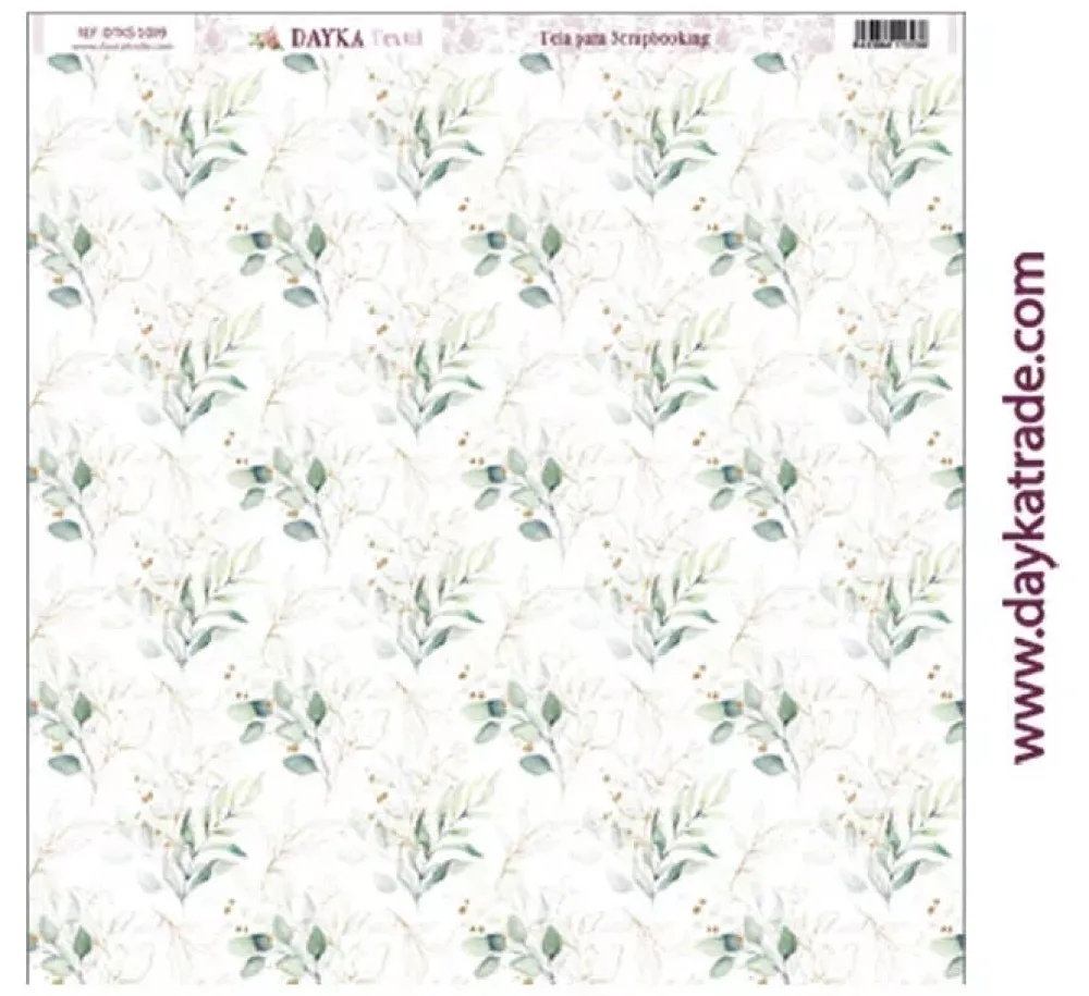 New Tela DTXS-1009 Fondo Hojas Recién Casados Dayka 30x30cm Telas, Sedas Y Fieltro
