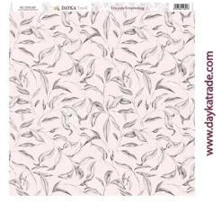 Discount Tela DTXS-987 Hojas Rosa Empolvado Dayka 30x30cm Telas, Sedas Y Fieltro