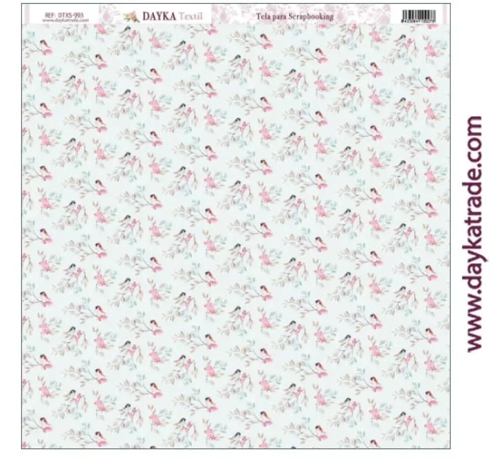 Best Tela DTXS-993 Pájaros Hoy Es Mi Día Niña Dayka 30x30cm Telas, Sedas Y Fieltro