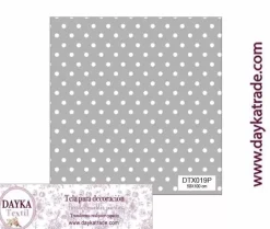 Outlet Tela para Decoración #19 puntos o topos grises 50x100cm. Dayka Telas, Sedas Y Fieltro