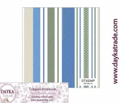 Discount Tela para Decoración #34 Rayas azules, verde y beige 50x100cm. Dayka Telas, Sedas Y Fieltro