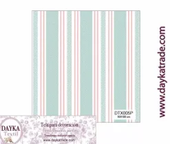 Online Tela para Decoración #05 Rayas aguamarina y salmón 50x100cm. Dayka Telas, Sedas Y Fieltro