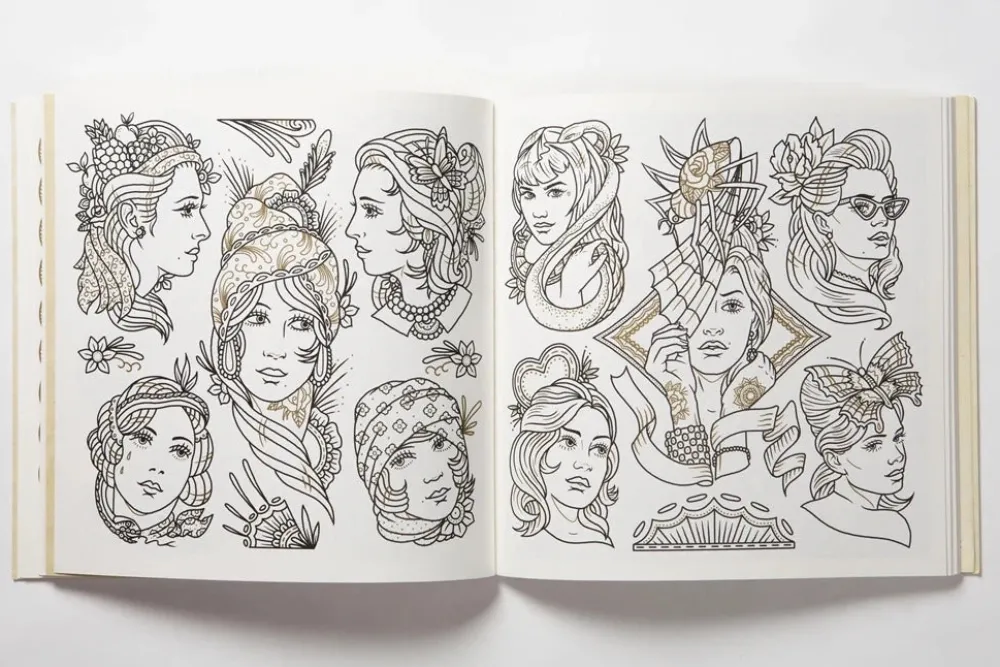 The Tattoo Flash Colouring Book Colorear